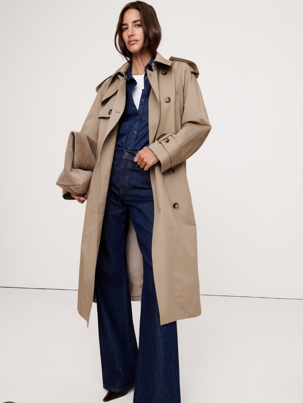 Banana Republic Taupe Trench Coat for Women